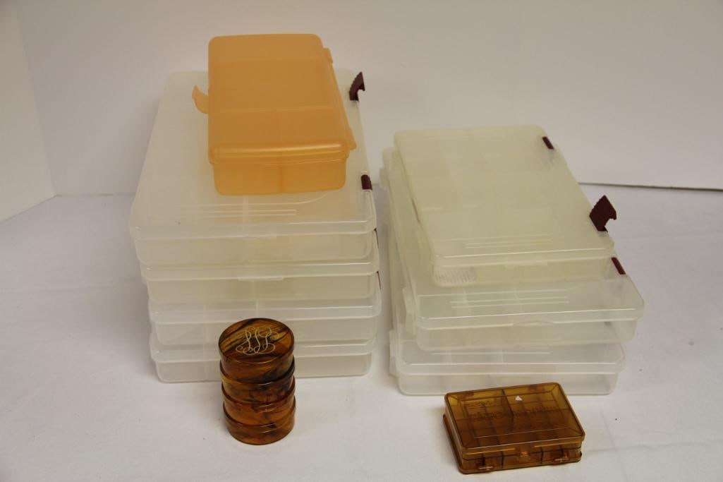 Lot of 10 plastic divided storage cases for jewelry, crafts, beads, hardware and more (1 of 2)