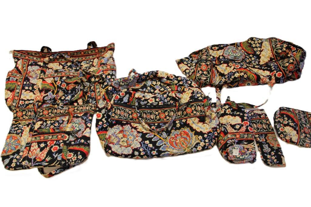 Lot of 6 LIKE NEW Vera Bradley 2 travel, 1 duffel, 1 tote,  2 accessories bags. Versailles (1 of 8)