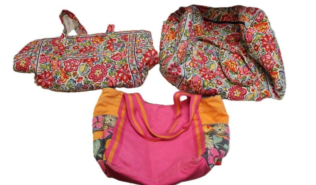Lot of 3 Like NEW Vera Bradley Designer travel bags Cassidy canvas & 2 Hope Garden (1 of 5)