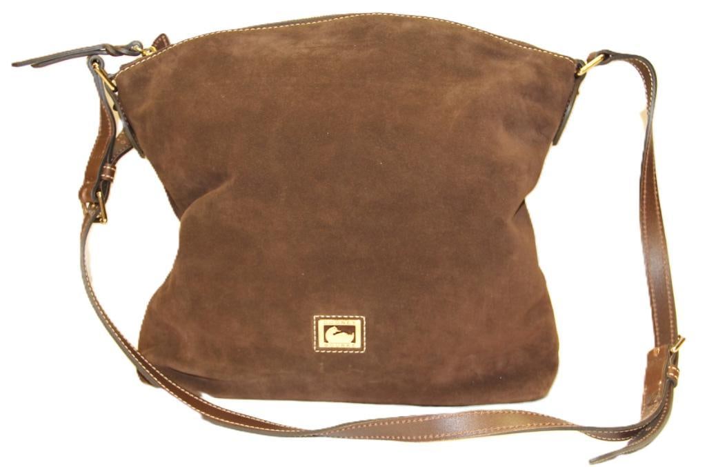 Dooney & Bourke Cocoa Brown Genuine Suede Leather Viintage handbag purse. (1 of 8)