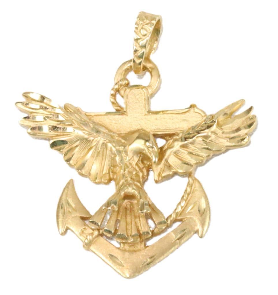 LUXURY ESTATE 14kt Gold Mariners cross Pendant Eagle, Anchor Cross 8.1 grams. (1 of 5)