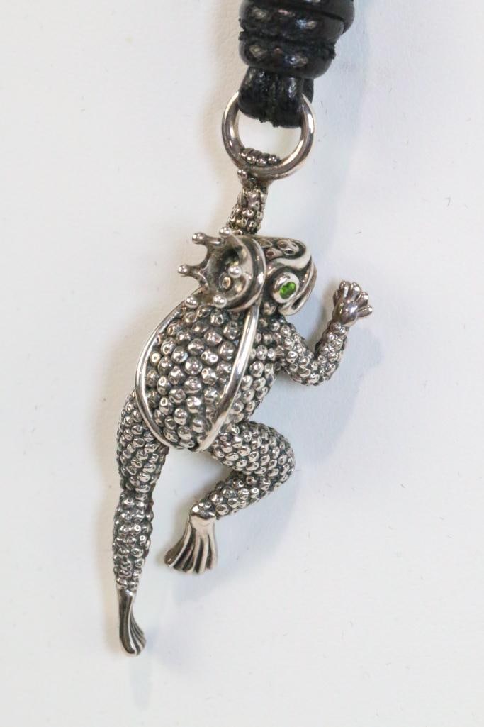 LUXURY ESTATE Kieselstein Cord Large Sterling Frog Prince Necklace 32.3 grams (1 of 9)
