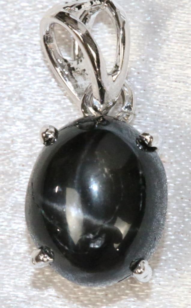 Sterling Silver Black Star Sapphire Pendant. (1 of 3)