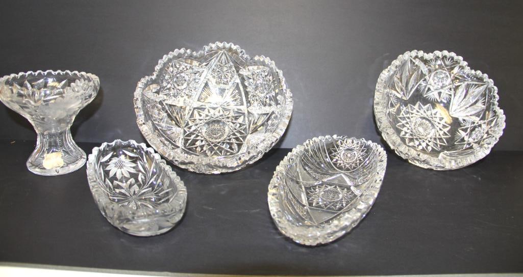 Assorted Clear Glass- 5 Pieces ABP Cut glass (1 of 5)