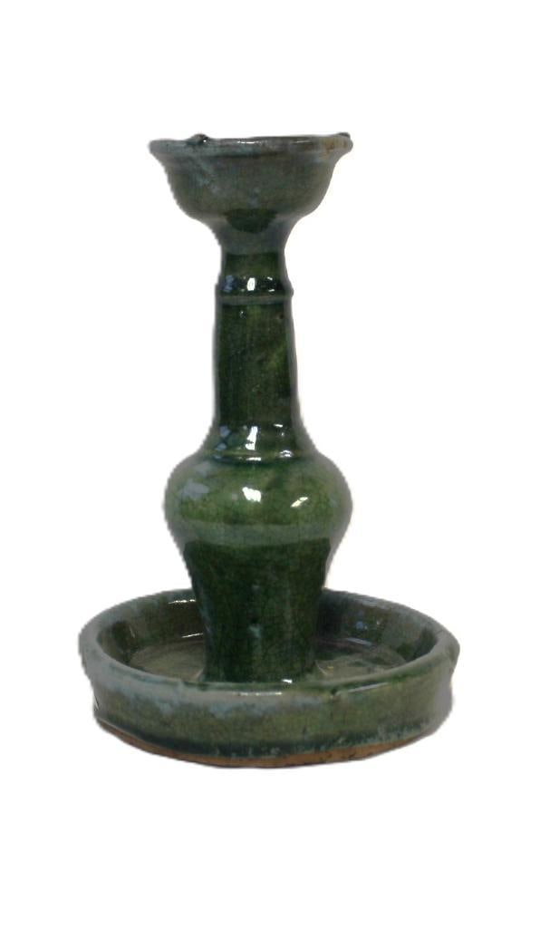 Chinese Ceramic Green glazed 'Shiwan' Oil Lamp, (1 of 1)