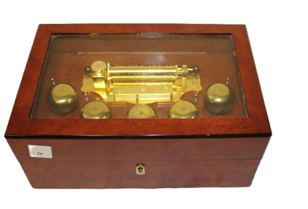 Mr. Christmas Music Box Battery Operated that plays Christmas music and All Time Classic songs: 11.5" wide x 8" deep x 5" high plays Christmas music and All Time Classic songs WORKS!