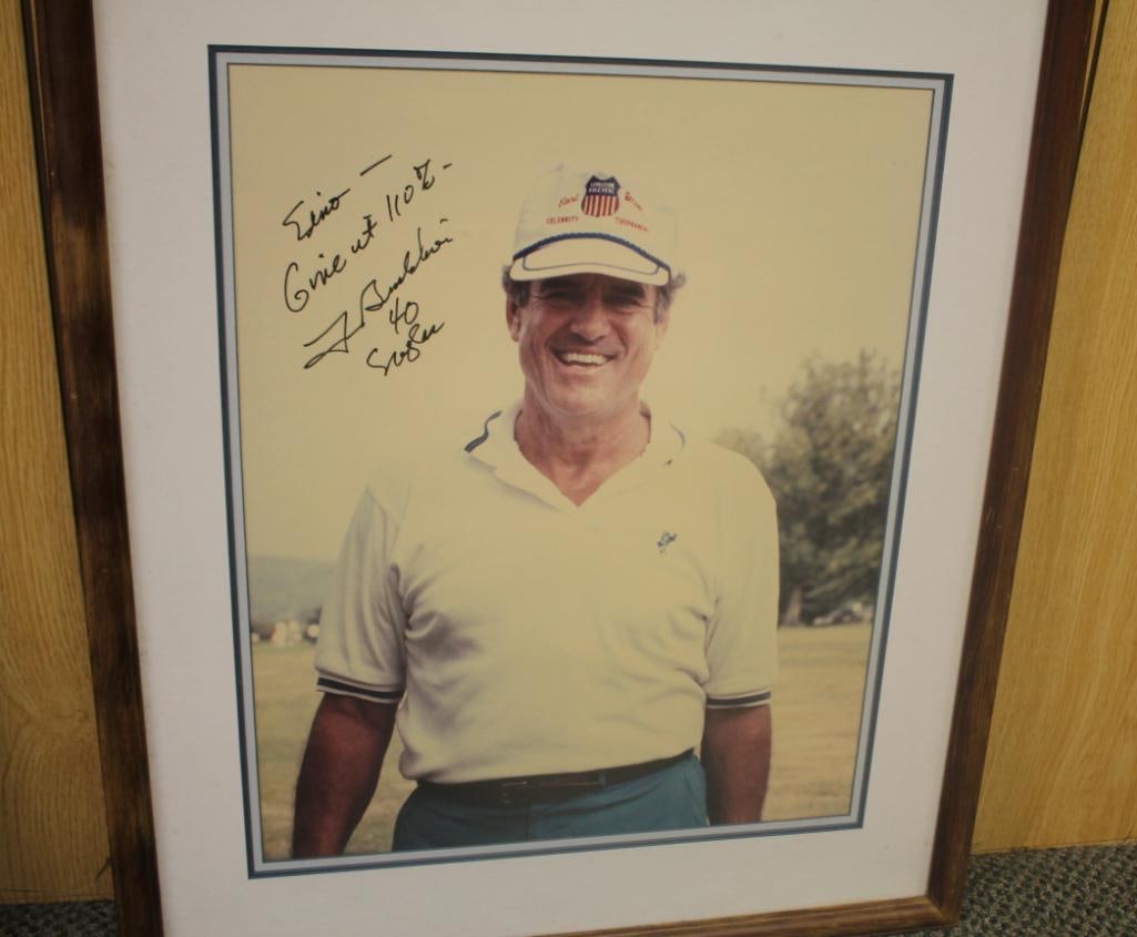 Signed Photo of Chuck Bednarik at former Philadelphia Eagle linebacker 1949-1962 (1 of 2)