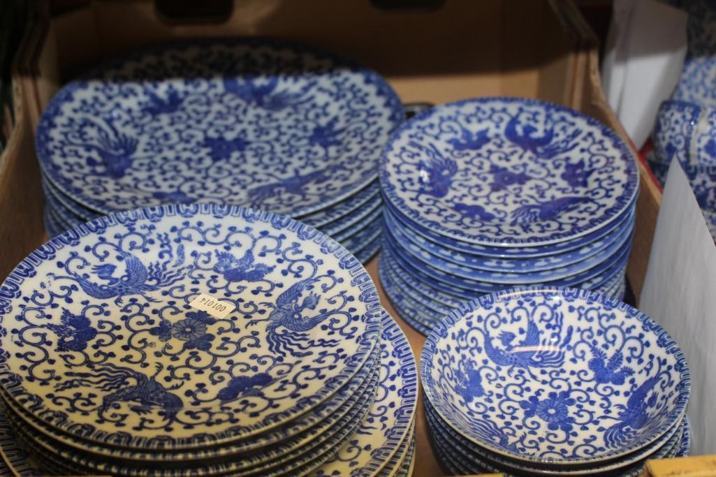 Phoenix B bird Blue and white China, service for 6 (1 of 3)