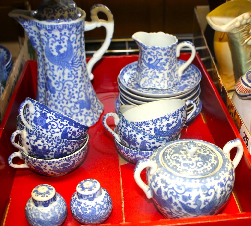 Phoenix bird blue & white China assorted pieces (1 of 3)