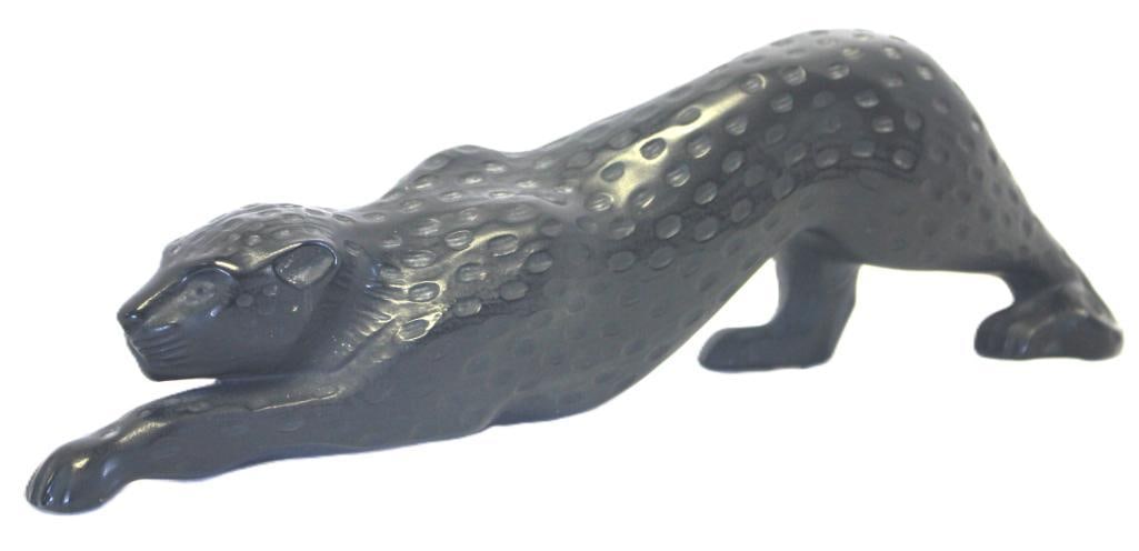 Lalique signed black Crystal Zeila Panther sculpture figurine Large (1 of 4)