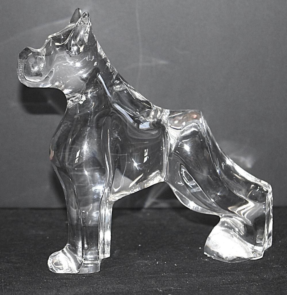 Baccarat Crystal dog sculpture figurine signed Baccarat (1 of 3)