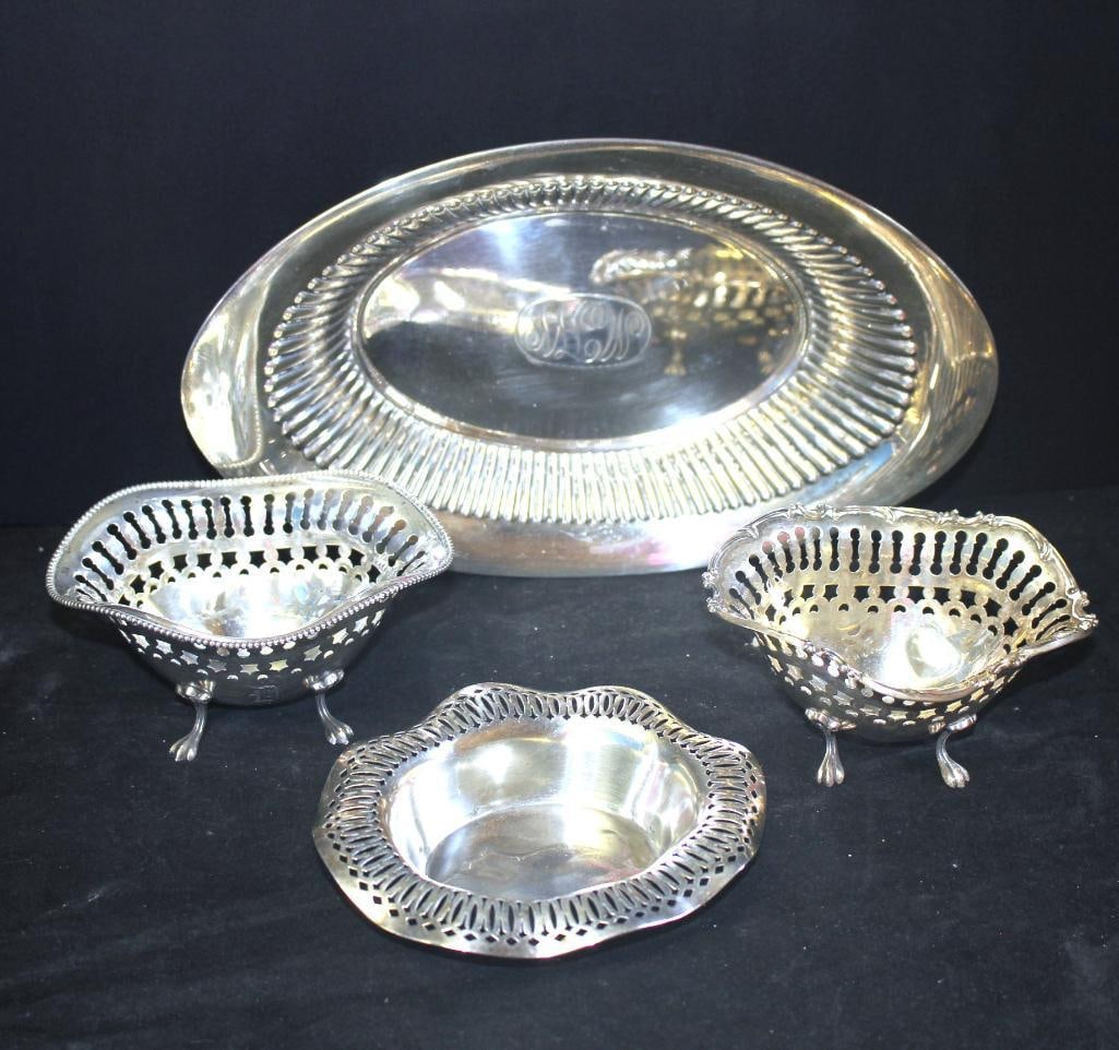 Assorted sterling silver baskets/bowls lot of 4 (341 grams) (1 of 3)