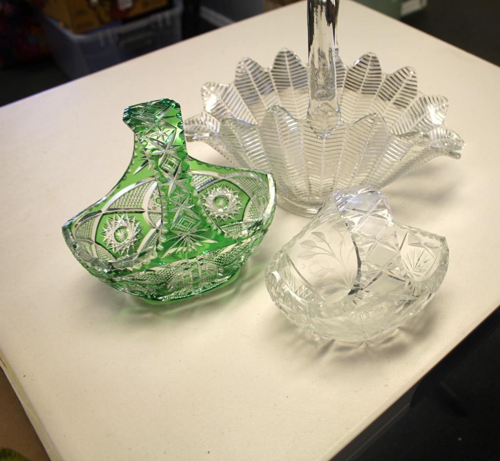 Lot of 4 vintage Glass Handled Baskets (1 of 1)