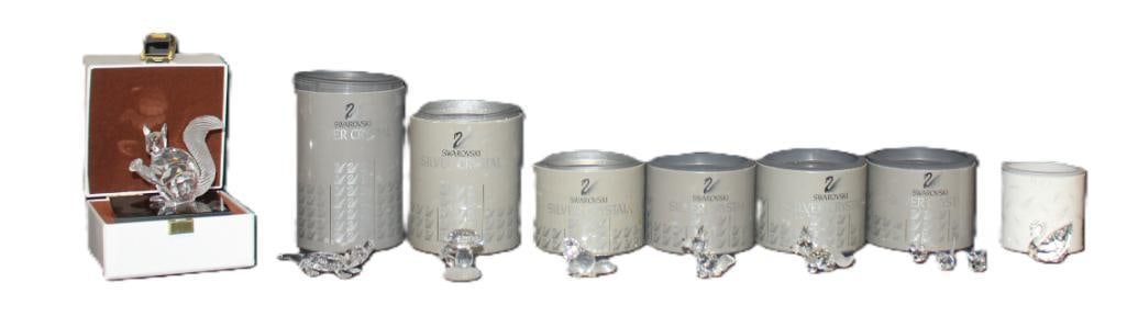 Lot of 7 Swarovski Crystal Animals (all in original boxes) and 1 Mushroom (1 of 4)