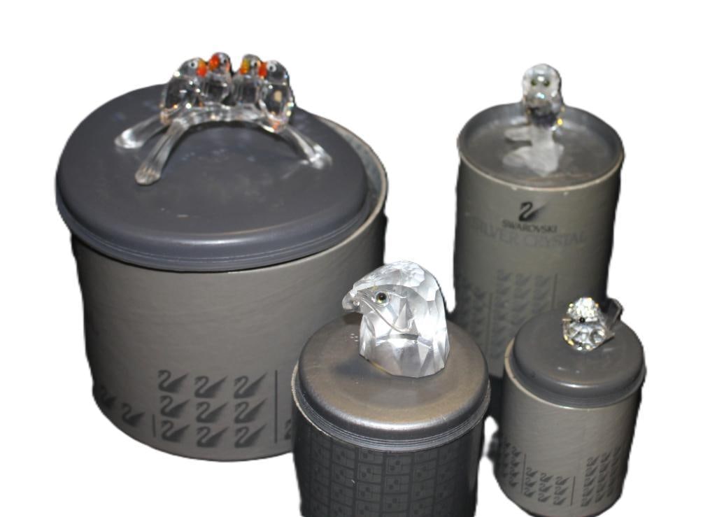 Swarovski Crystal Birds  Lot of 4 in original boxes (1 of 5)