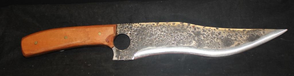 NEW Custom Handmade 10/95 High Carbon Steel Full Tang- Hammer Finish buoy Style Knife (1 of 3)