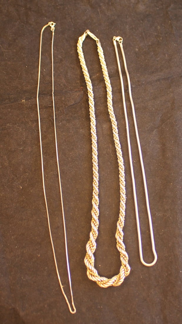 Lot of 3 Sterling with Gold and Sterling necklaces (1 of 3)