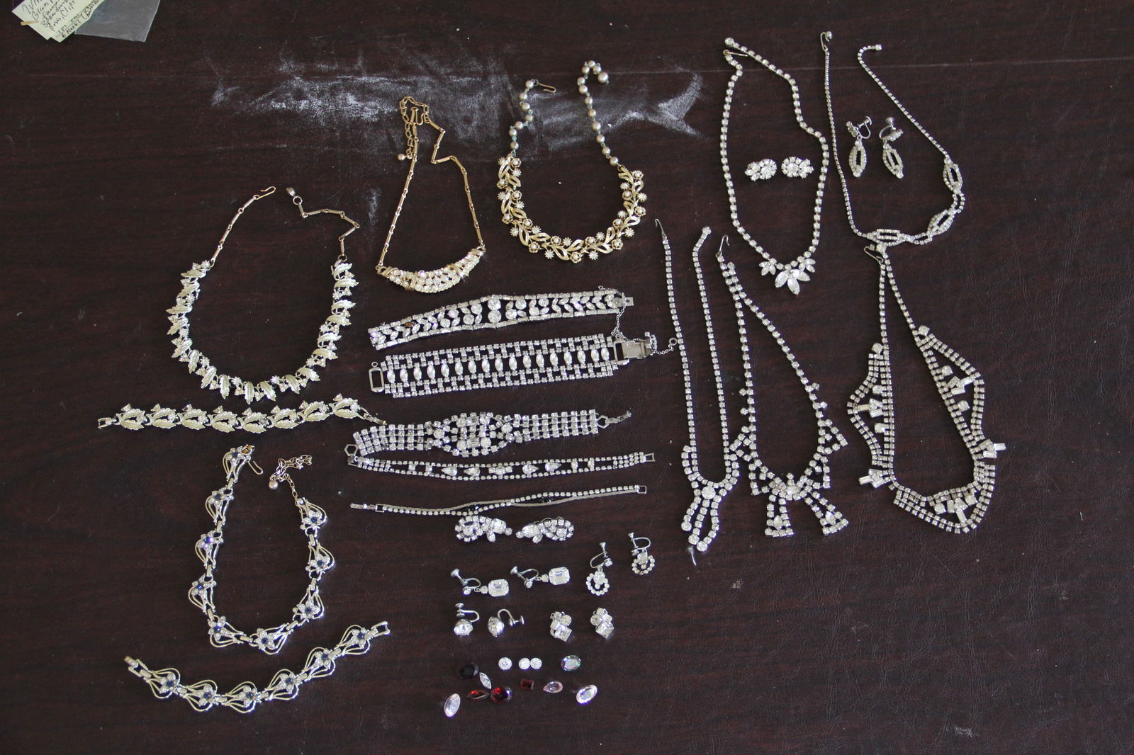 Lot of 35 pc. Vintage Rhinestone Jewelry Kramer, Lisner, Crown Trifari (1 of 10)