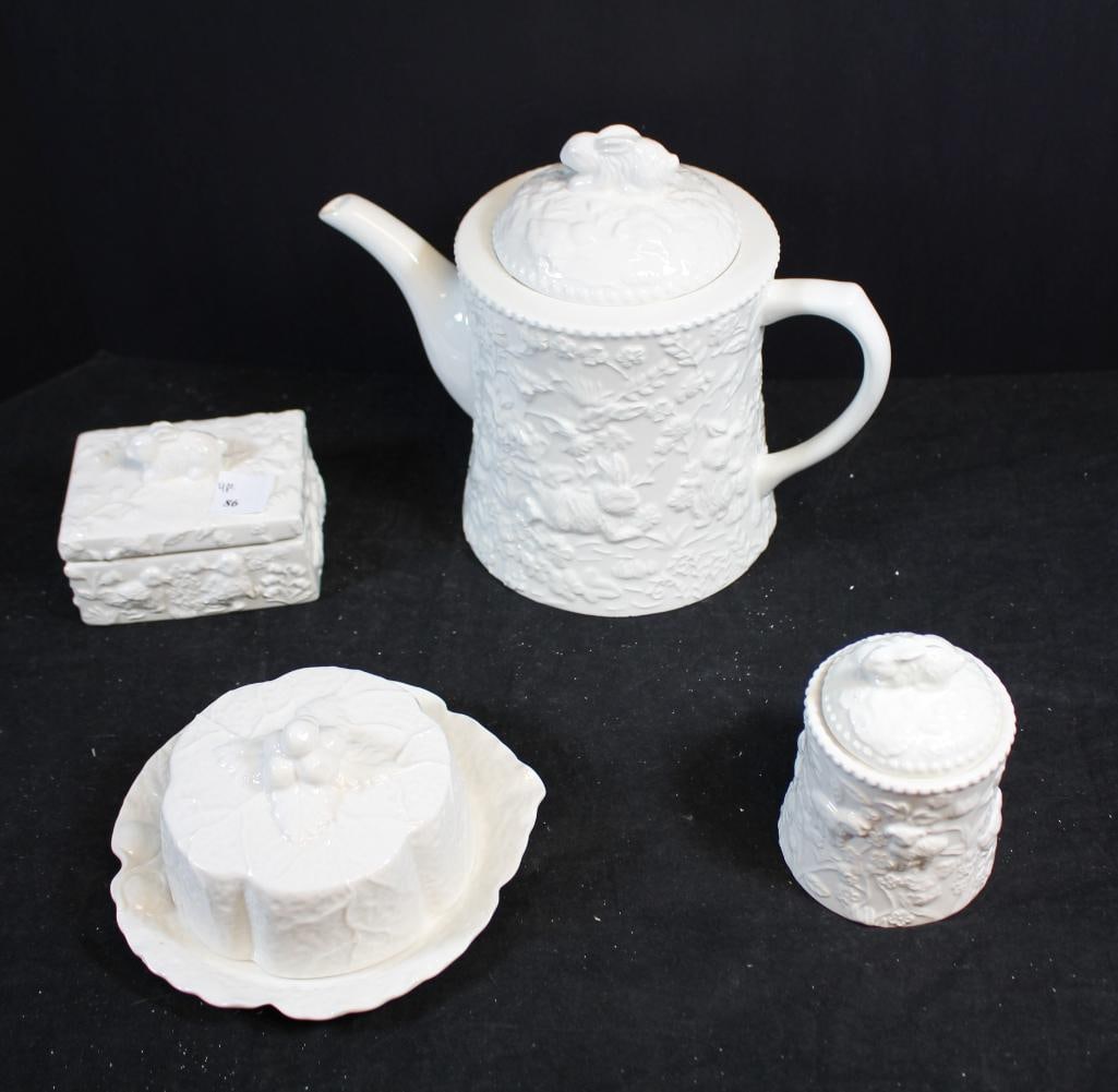 New Ceramic rabbit, garden kitchen & tea 4 piece serving (1 of 9)