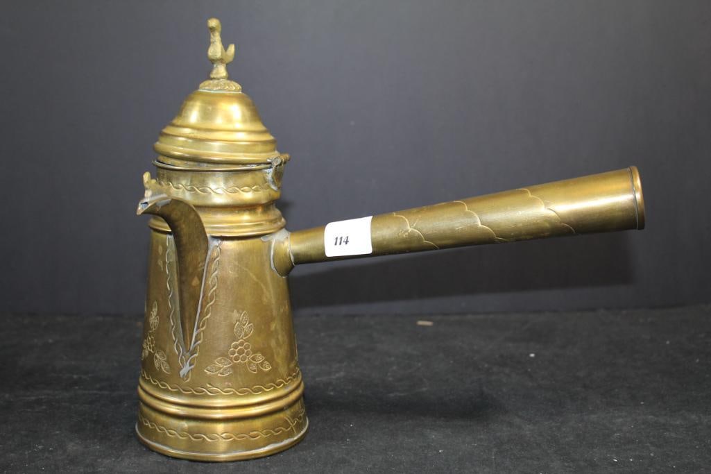 Antique Brass 19th Century Middle East Coffee Pot (1 of 4)