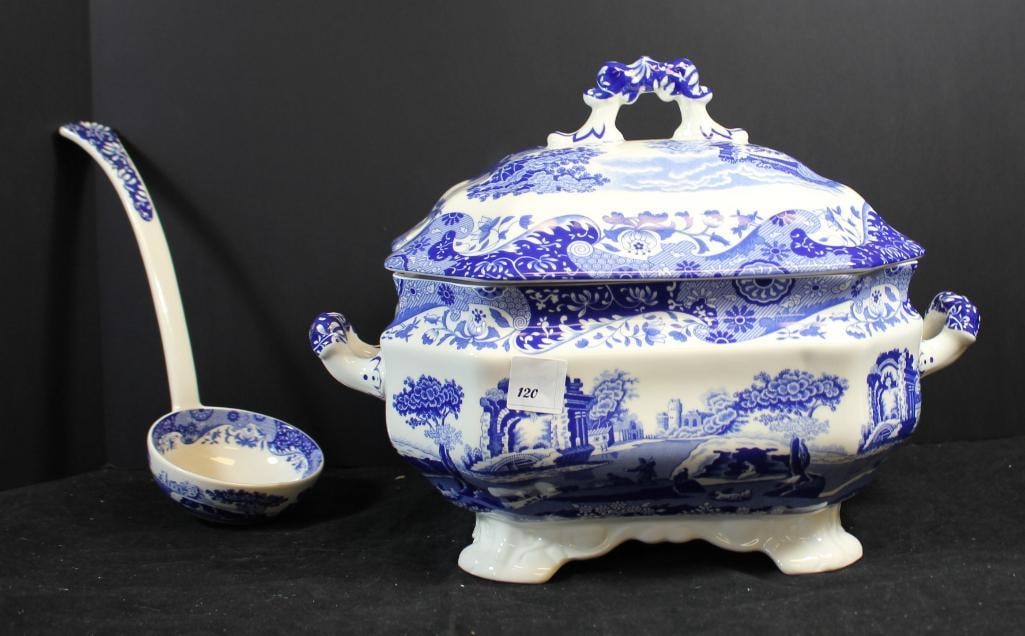 NEW Spode Blue Italian  Lidded Soup Tureen & Ladle (1 of 4)