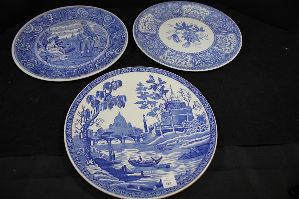 NEW Spode Blue Room   Set of 3- 13" Plates (Rome, Floral and Woodman) (1 of 7)