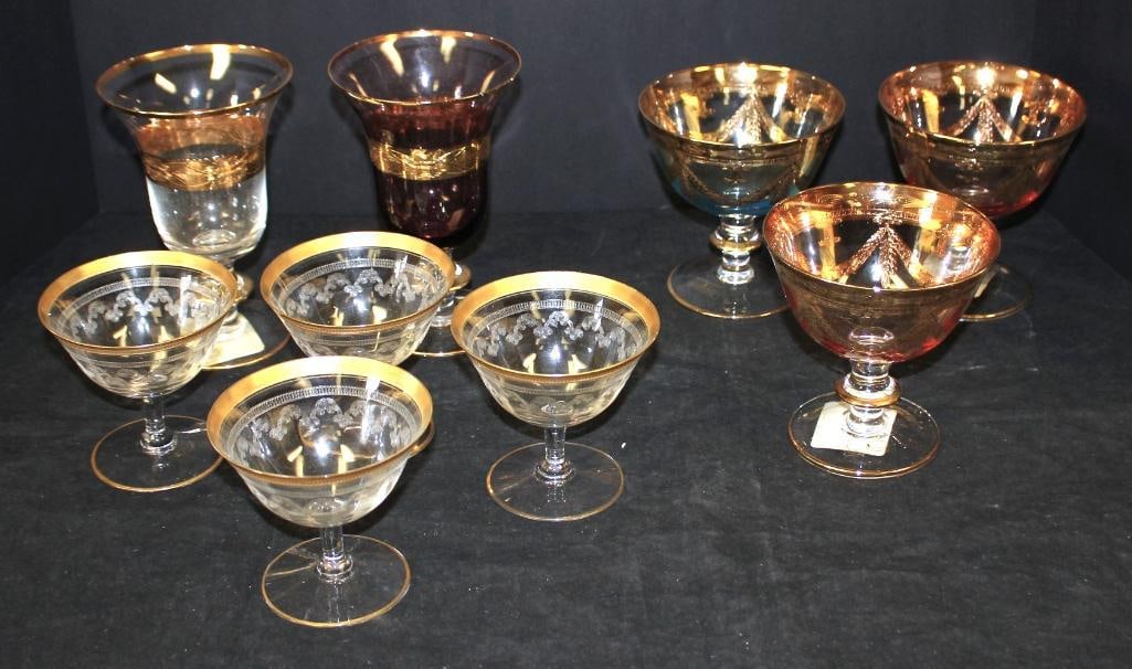 NEW Interglass lot of 9 assorted glassware . Made in Italy: NEW 2 wine glasses 6 1/2"h, 3 goblets 5"h, 4 small goblets 4"h Made in Italy