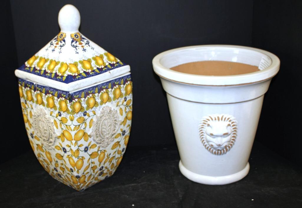 NEW Lot of 2 Decorative Planters Italian and Portuguese (1 of 7)