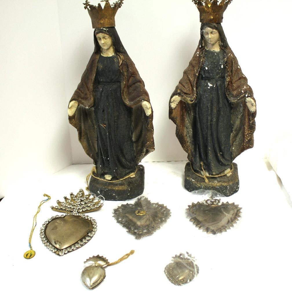 NEW Lot of 7 Religious Pieces Metal Heart, sacred hearts (1 of 7)