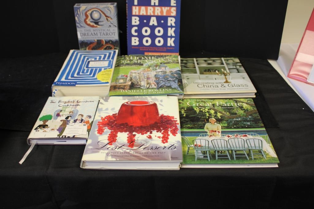 NEW Lot of 8 Books- Party/Entertaining Books and 1 box of tarot cards (1 of 4)