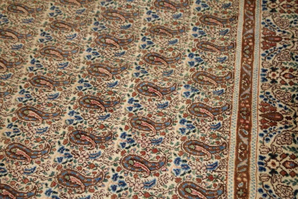 WOOL 9' 3" x 11' 10" Cream Multi color jewel tone Paisley Area Rug: See pictures for more details