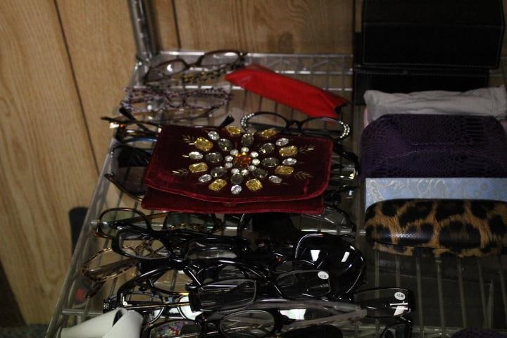 HUGE 2 tray Lot of ladies sunglasses and reading glasses including many DESIGNERS, Made in Italy: Variety of Designer reading glasses and sunglasses. Some made in Italy. Swarovski crystal embellished and more.