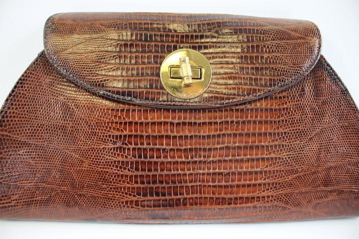 Vintage Deitsch Designer Alligator skin leather Clutch handbag (1 of 9)