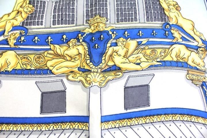 Vintage Hermes Paris RARE LARGE Silk Scarf 35" Nautical Theme (1 of 16)