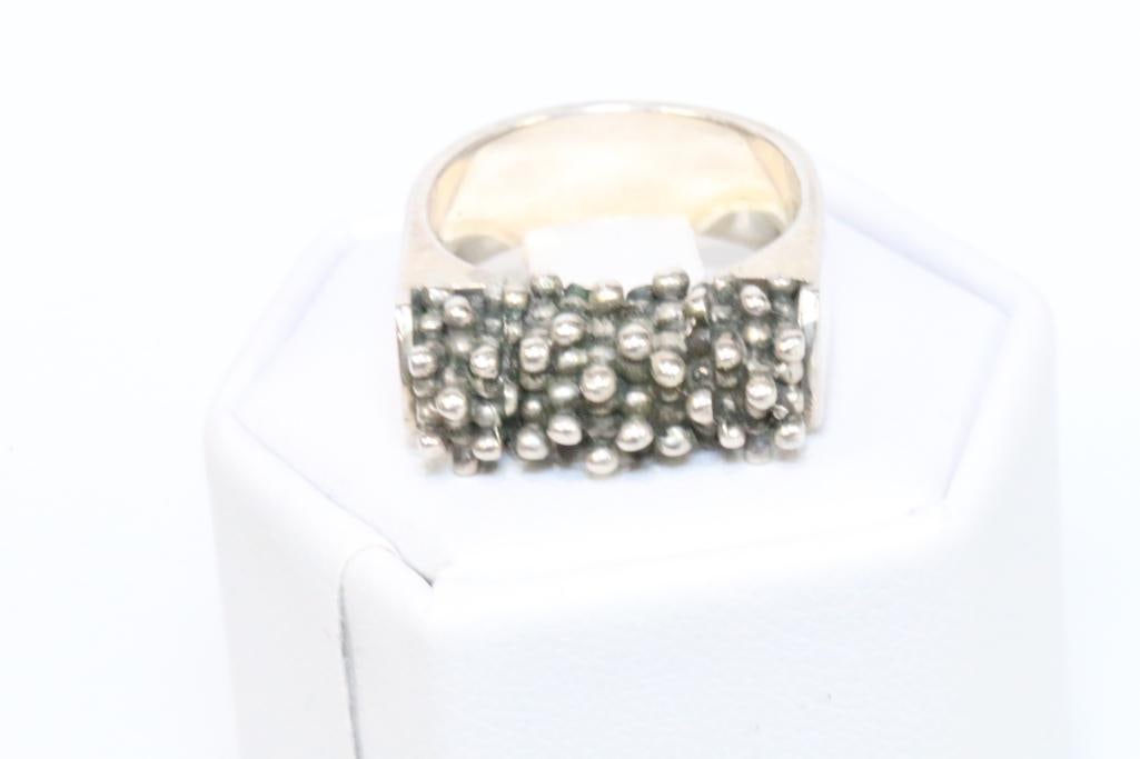 Designer Michael Dawkins Caviar Sterling silver ring (1 of 7)