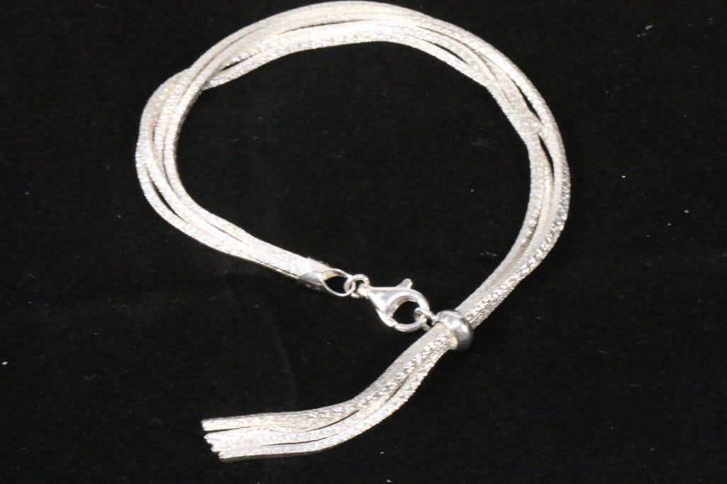 NEW Designer Milor ITALY Solid Sterling silver 4 strand fringe bracelet. (1 of 6)