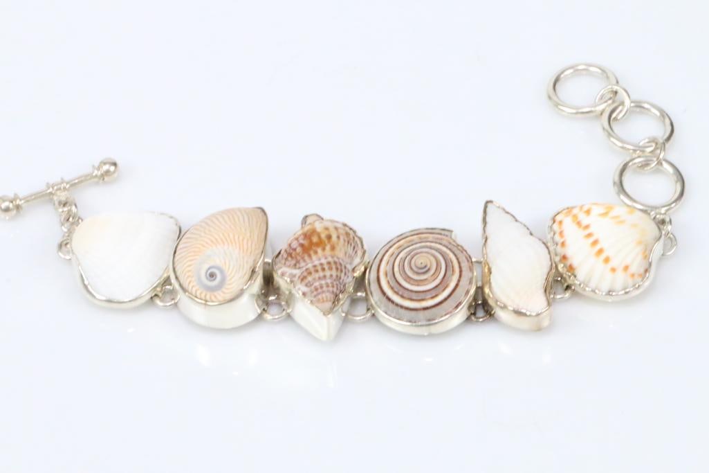 Designer Charles Albert Sterling Silver Seashell Bracelet (1 of 9)