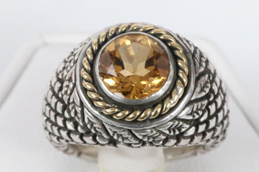 Designer Stephen Dweck Sterling Silver 2 tone Citrine Ring (1 of 5)