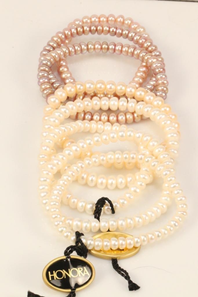 NEW HONORA Sterling Silver Cultured Pearls Lot of  8 Bracelets (1 of 12)