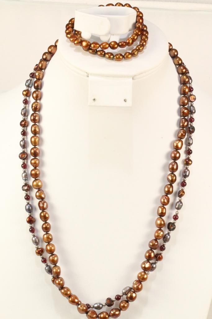 NEW HONORA Sterling Silver Cultured Pearls Lot of 2 necklaces & 2 bracelets (1 of 6)