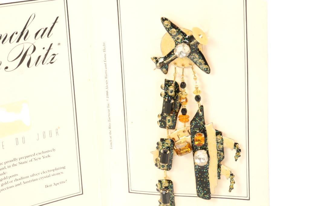 LUNCH AT THE RITZ 24 Kt gold plated Large Planes Trains and automobiles Vintage Brooch (1 of 5)