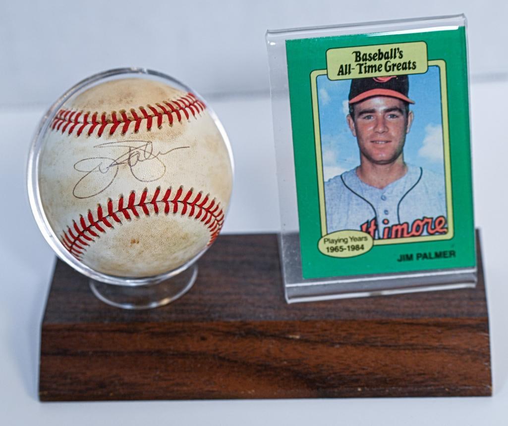 Jim Palmer Baltimore Orioles Autographed Baseball on Stand with Card - Black Ink - Hall of Fame (1 of 7)