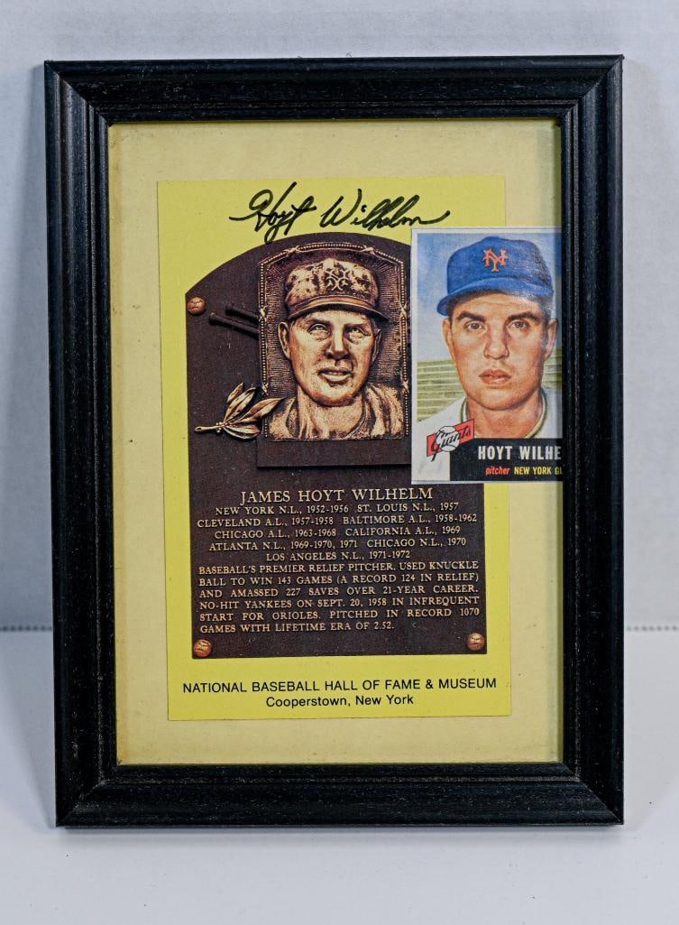 Hoyt Wilhelm New York Mets Autographed Baseball on Stand with Card - Black Ink - Hall of Fame (1 of 5)