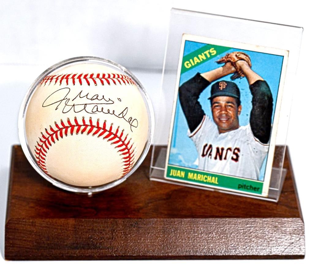 Juan Marichal San Francisco Giants Autographed Baseball on Stand with Card - Black Ink - HOF (1 of 6)