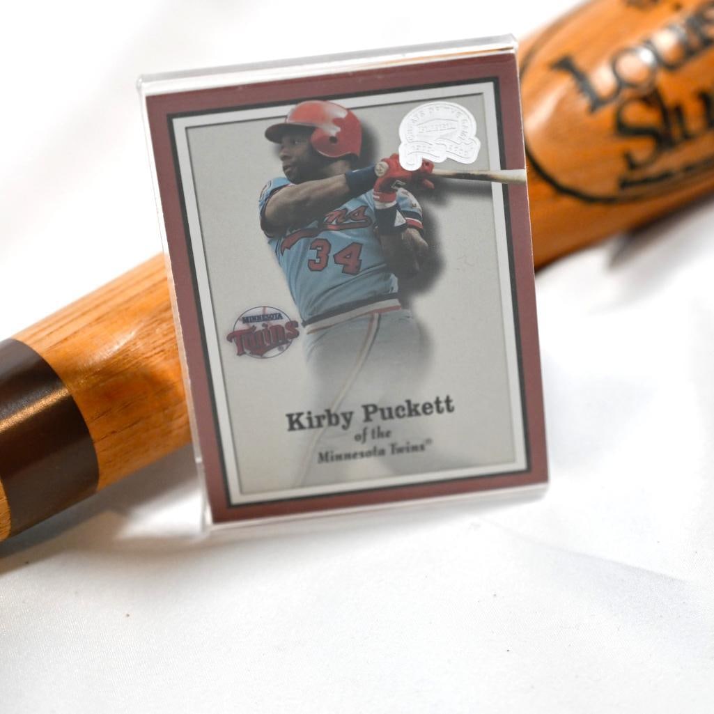 Louisville Slugger M110 Model Kirby Puckett of Minnesota Twins - 34 Inch bat & card : This rare and highly coveted AUTHENTIC collector’s Louisville Slugger M110 Model Kirby Puckett of Minnesota Twins - 34 Inch bat & card represents a piece of Baseball History. This is a RARE oppo