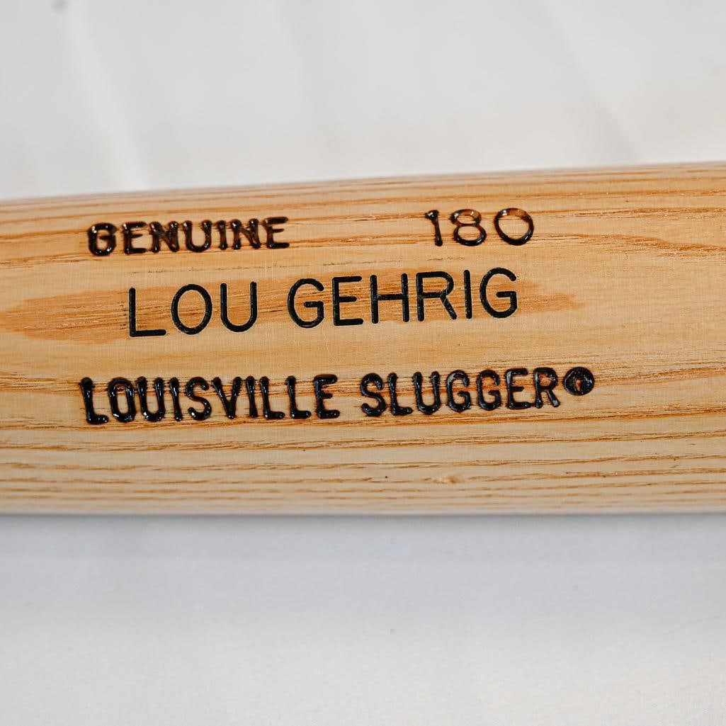 Lou Gehrig New York Yankees Louisville Slugger Lou Gehrig Model - 34 Inch Bat - Hall of Fame: This rare and highly coveted AUTHENTIC collector’s Bat Louisville Slugger Lou Gehrig Model - 34 Inch Bat by Lou Gehrig from New York Yankees represents a piece of Baseball History. This is a RAR