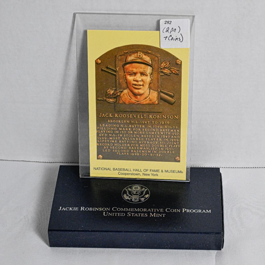 Jackie Robinson Los Angeles Dodgers 1997 US Mint Commemorative Coin and card HOF (1 of 6)