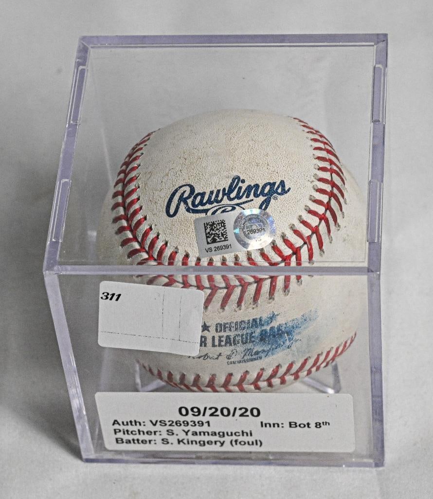 Scott Kingery Philadelphia Phillies Scott Kingery MLB Authentic Foul Ball From 09/20/2020 Bottom of  (1 of 5)