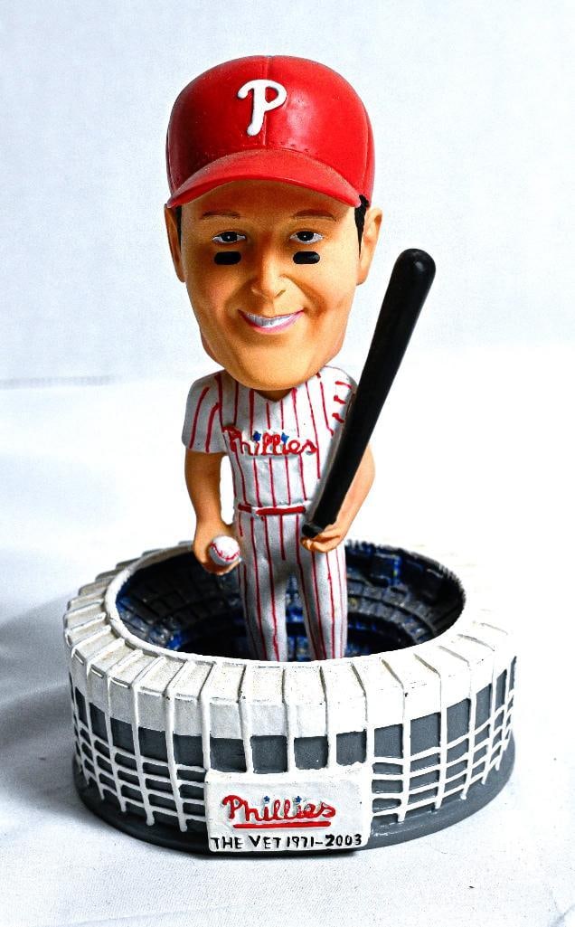 Jim Thome Philadelphia Phillies 2003 McDonald's Exclusive BobbleHead Vet Stadium: This rare and highly coveted AUTHENTIC collector’s BobbleHead 2003 McDonald's Exclusive BobbleHead of Thome in Middle of The Vet Stadium 1971-2003 - 7 Inches Tall by Jim Thome from Philadelphia Phil