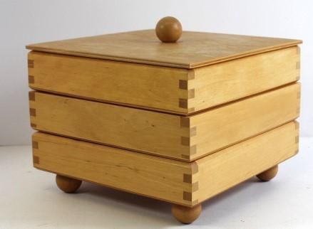 3 tiered solid wood jewelry Box handmade (1 of 4)